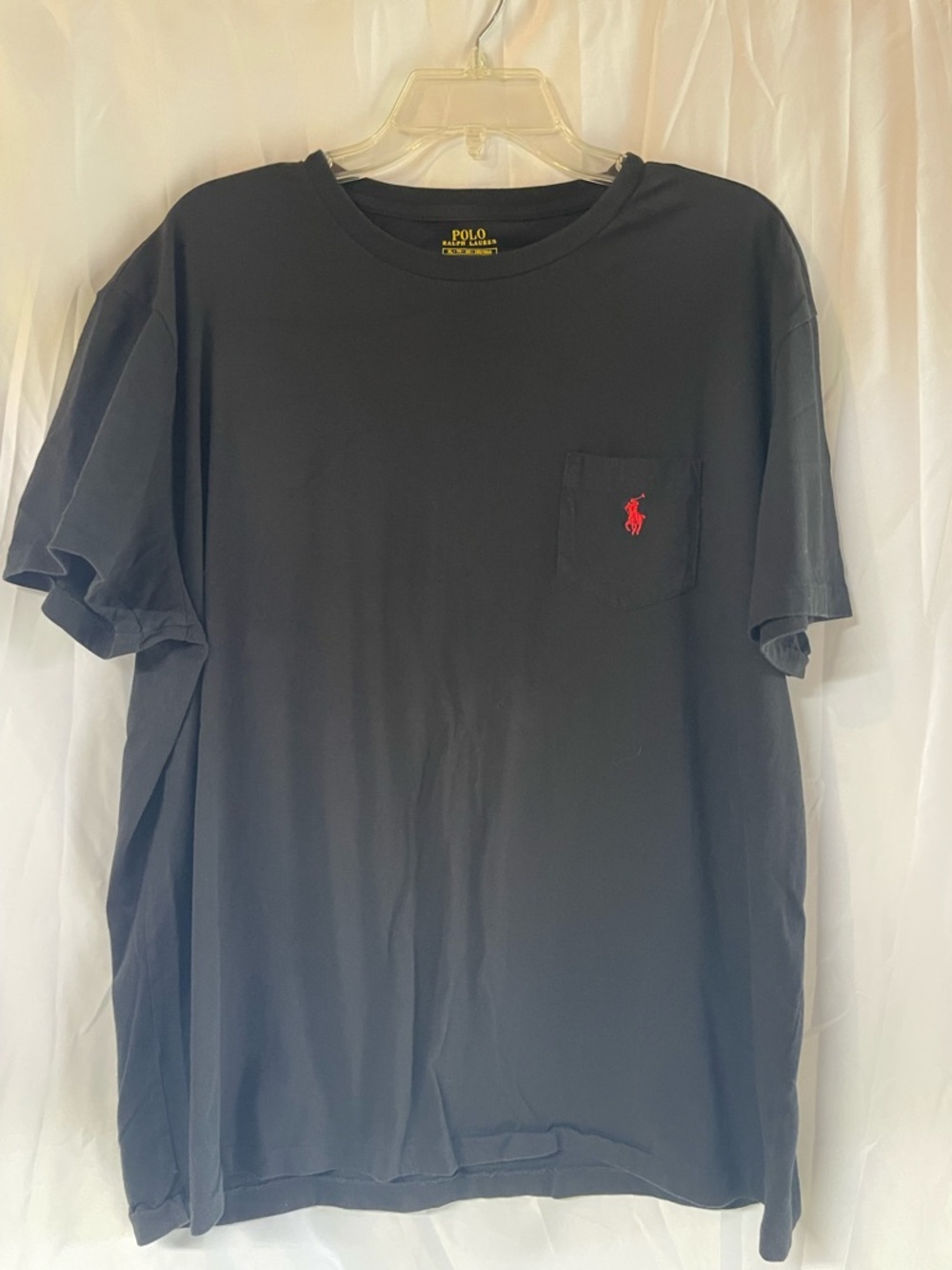 Polo by Ralph Lauren Black Short Sleeve Pocket Tee with Red Pony